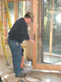 Installing door handles and locks on exterior doors
